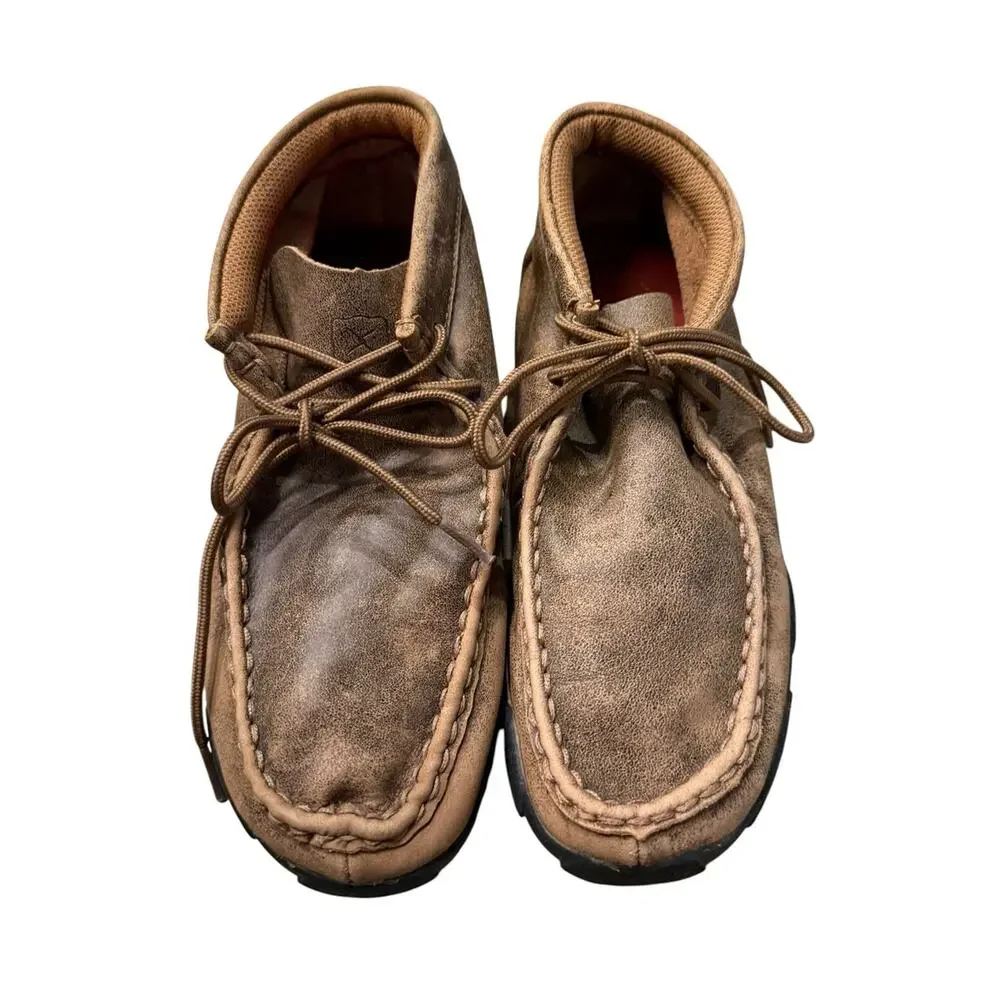 Twisted X Youth 3.5 Casual Moc Toe Leather Shoes in Brown